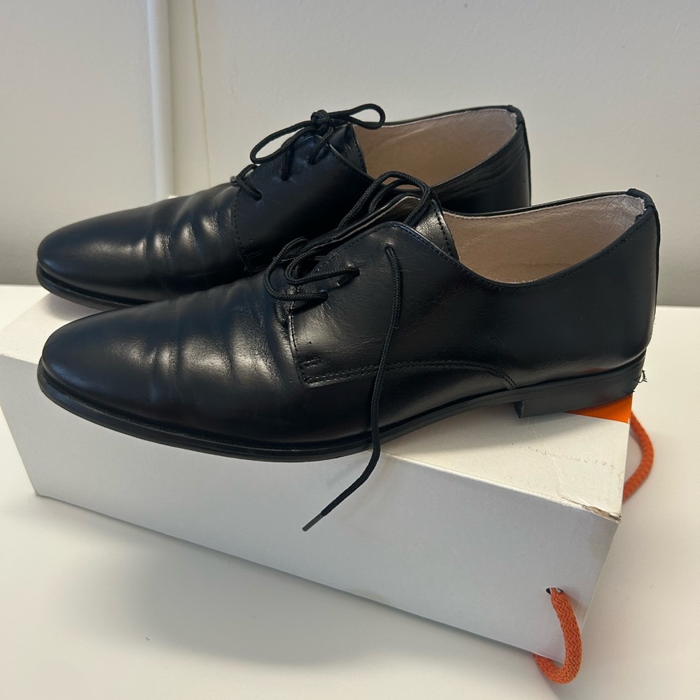 Classic Black Leather Men's Dress Shoes